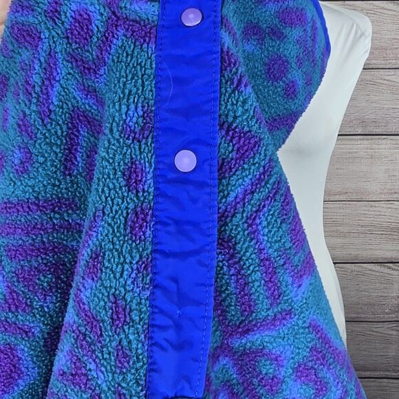 Vintage L.L. Bean Fleece Quarter Snap Patterned Pullover Small USA 70s 80s - Picture 9 of 9